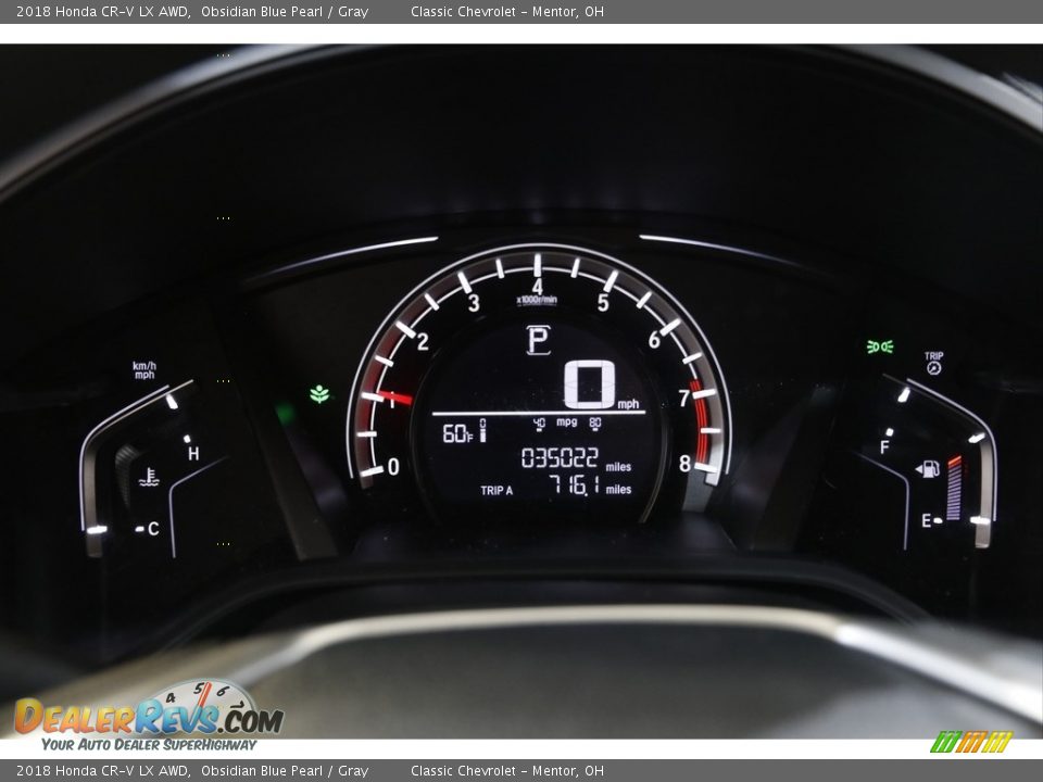 2018 Honda CR-V LX AWD Obsidian Blue Pearl / Gray Photo #8