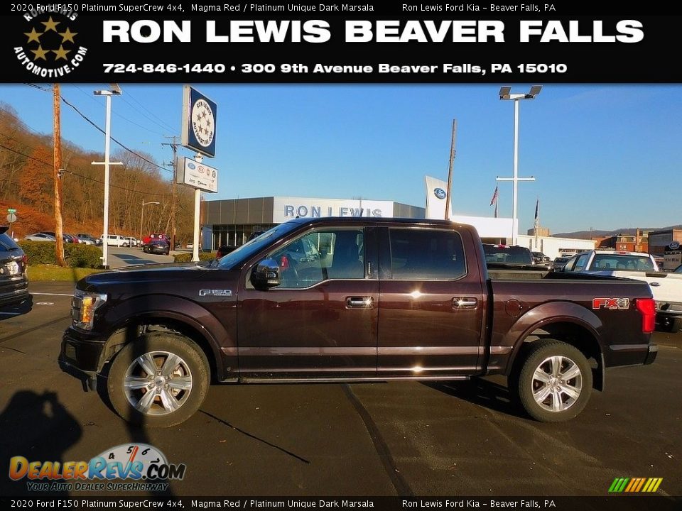 2020 Ford F150 Platinum SuperCrew 4x4 Magma Red / Platinum Unique Dark Marsala Photo #1