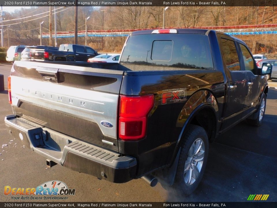 2020 Ford F150 Platinum SuperCrew 4x4 Magma Red / Platinum Unique Dark Marsala Photo #2