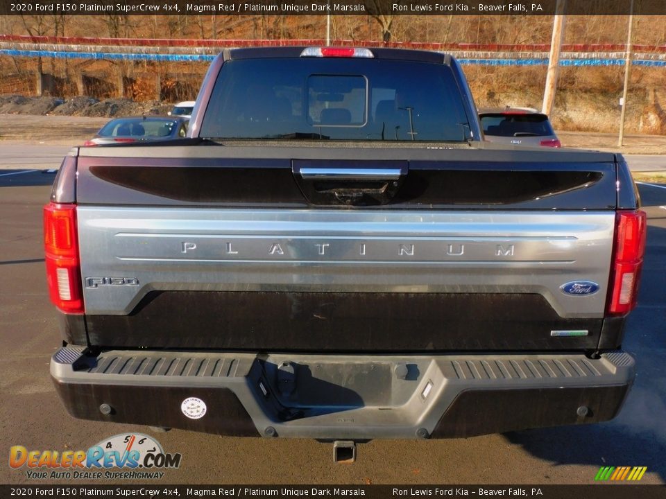 2020 Ford F150 Platinum SuperCrew 4x4 Magma Red / Platinum Unique Dark Marsala Photo #3