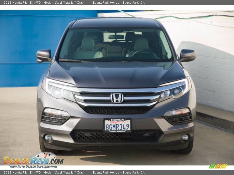 2018 Honda Pilot EX AWD Modern Steel Metallic / Gray Photo #7