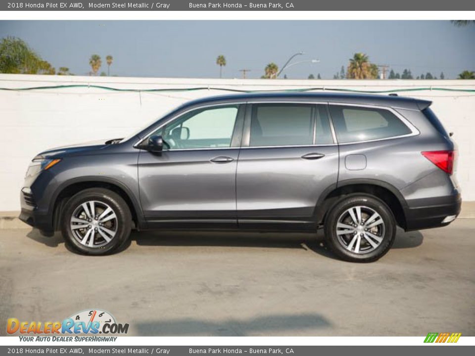 2018 Honda Pilot EX AWD Modern Steel Metallic / Gray Photo #8