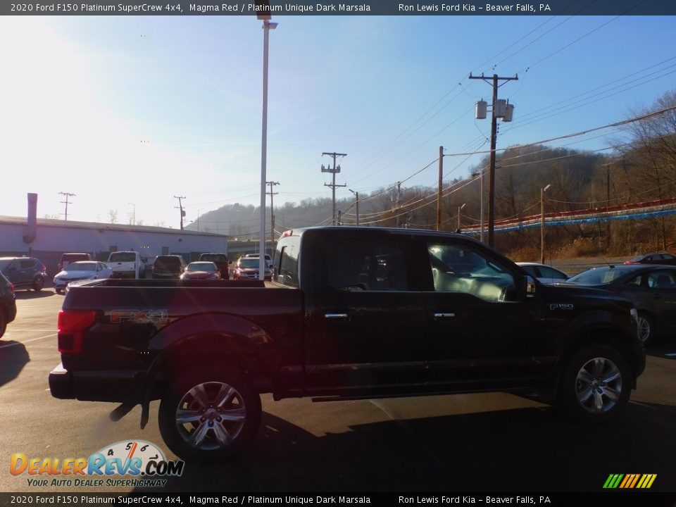 2020 Ford F150 Platinum SuperCrew 4x4 Magma Red / Platinum Unique Dark Marsala Photo #6