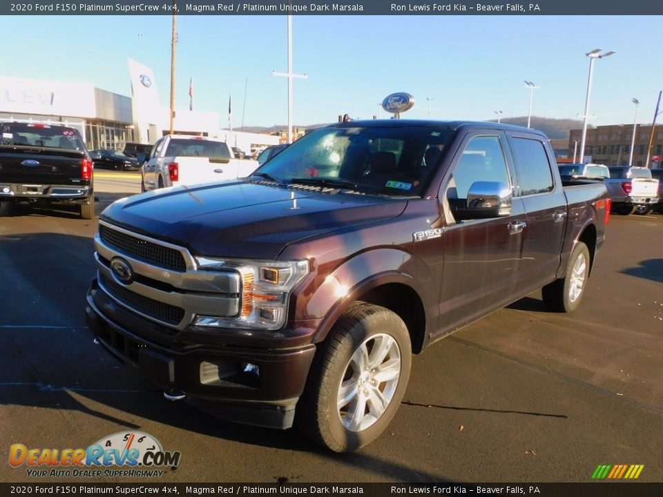 2020 Ford F150 Platinum SuperCrew 4x4 Magma Red / Platinum Unique Dark Marsala Photo #7