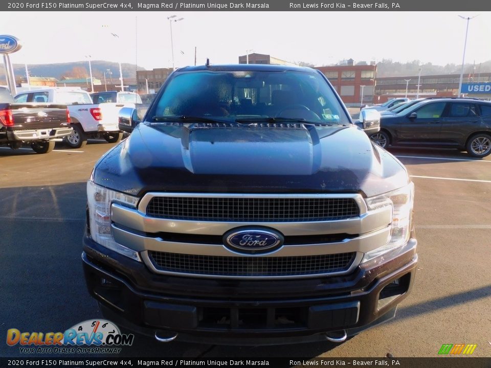 2020 Ford F150 Platinum SuperCrew 4x4 Magma Red / Platinum Unique Dark Marsala Photo #8