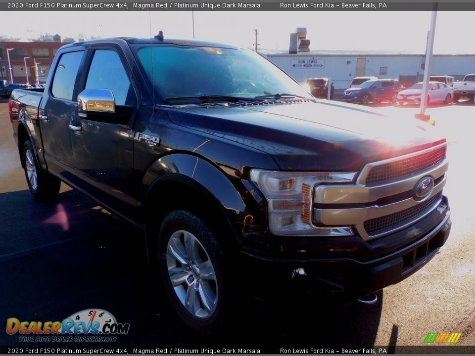 2020 Ford F150 Platinum SuperCrew 4x4 Magma Red / Platinum Unique Dark Marsala Photo #9