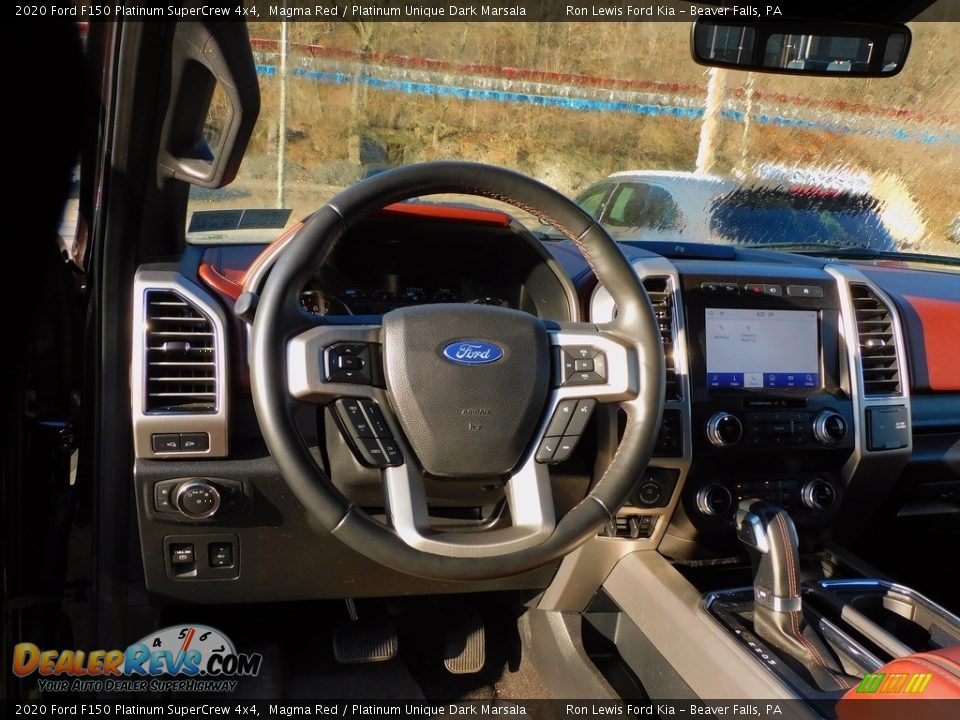 2020 Ford F150 Platinum SuperCrew 4x4 Magma Red / Platinum Unique Dark Marsala Photo #14