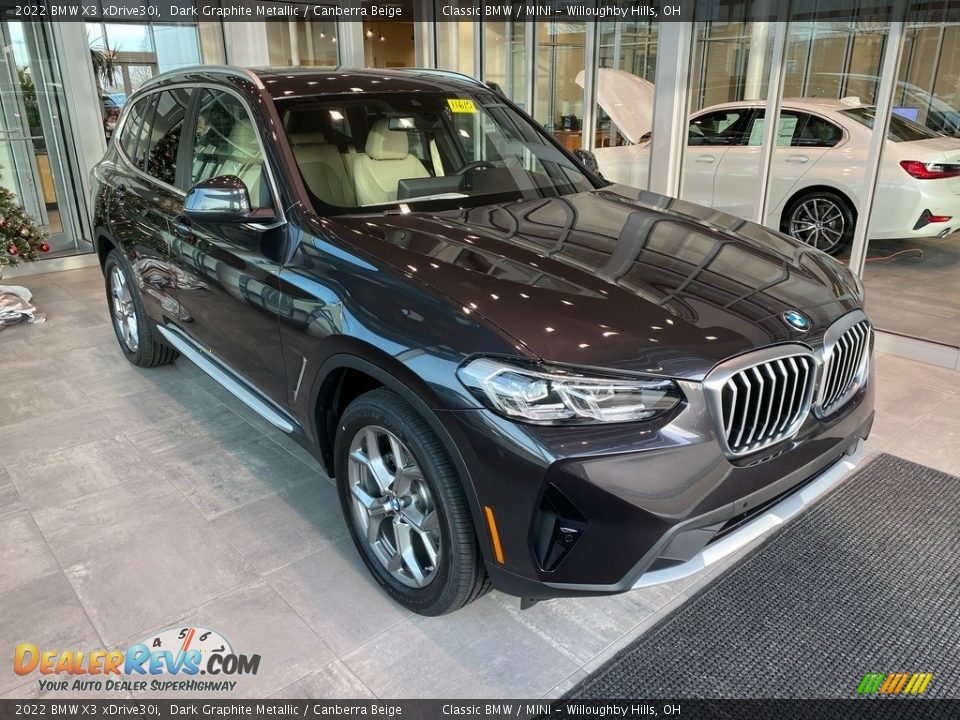 2022 BMW X3 xDrive30i Dark Graphite Metallic / Canberra Beige Photo #1