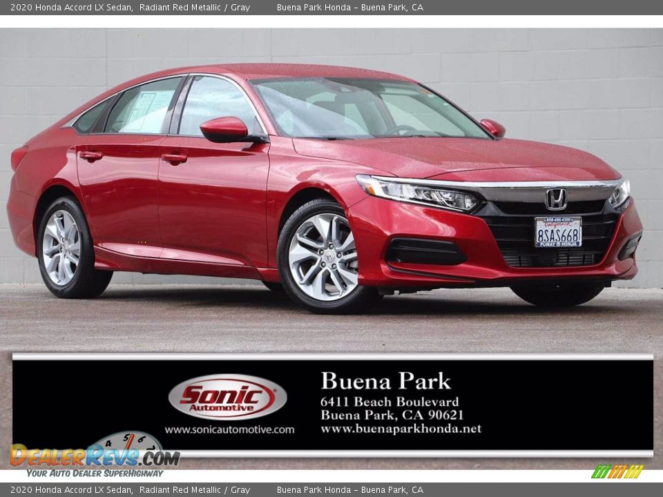 2020 Honda Accord LX Sedan Radiant Red Metallic / Gray Photo #1