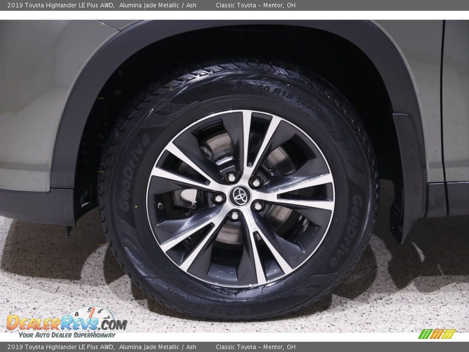2019 Toyota Highlander LE Plus AWD Alumina Jade Metallic / Ash Photo #20