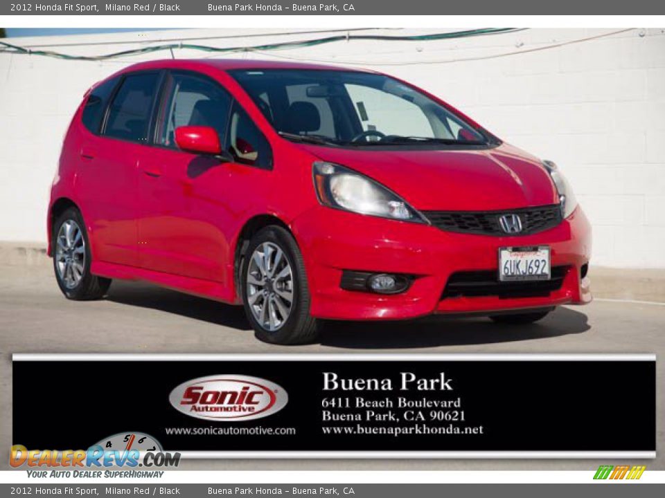 2012 Honda Fit Sport Milano Red / Black Photo #1