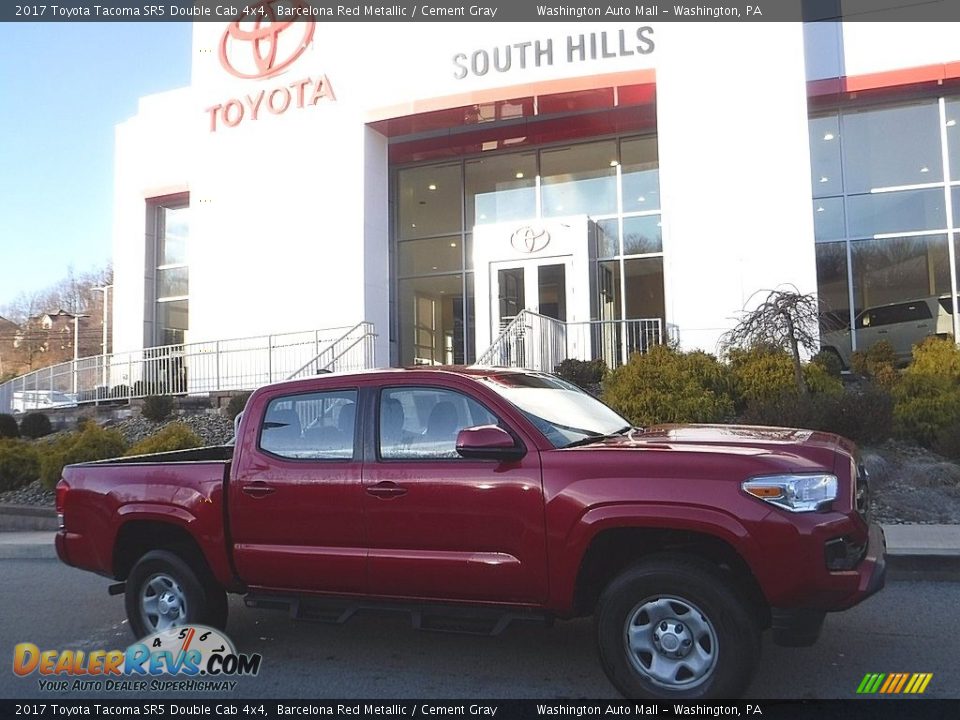 2017 Toyota Tacoma SR5 Double Cab 4x4 Barcelona Red Metallic / Cement Gray Photo #2