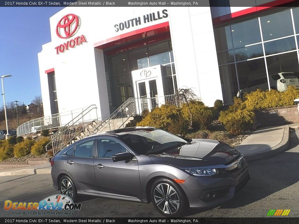 2017 Honda Civic EX-T Sedan Modern Steel Metallic / Black Photo #2