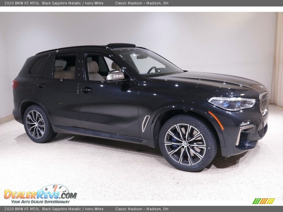 2020 BMW X5 M50i Black Sapphire Metallic / Ivory White Photo #1