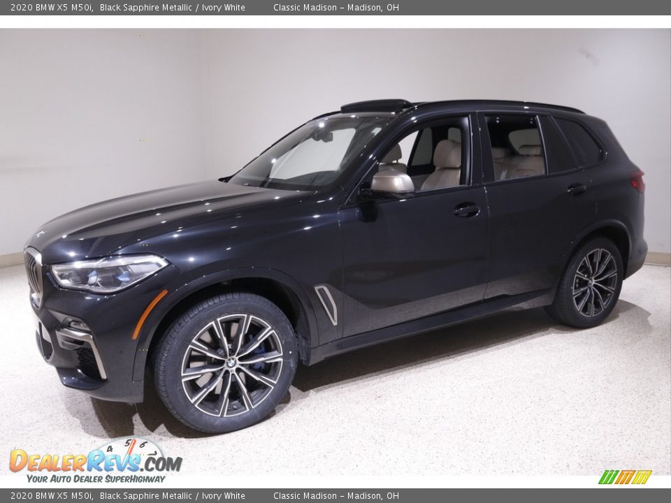 2020 BMW X5 M50i Black Sapphire Metallic / Ivory White Photo #3