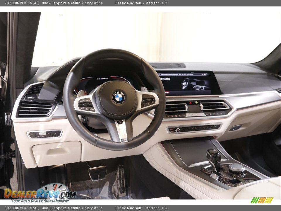 2020 BMW X5 M50i Black Sapphire Metallic / Ivory White Photo #6