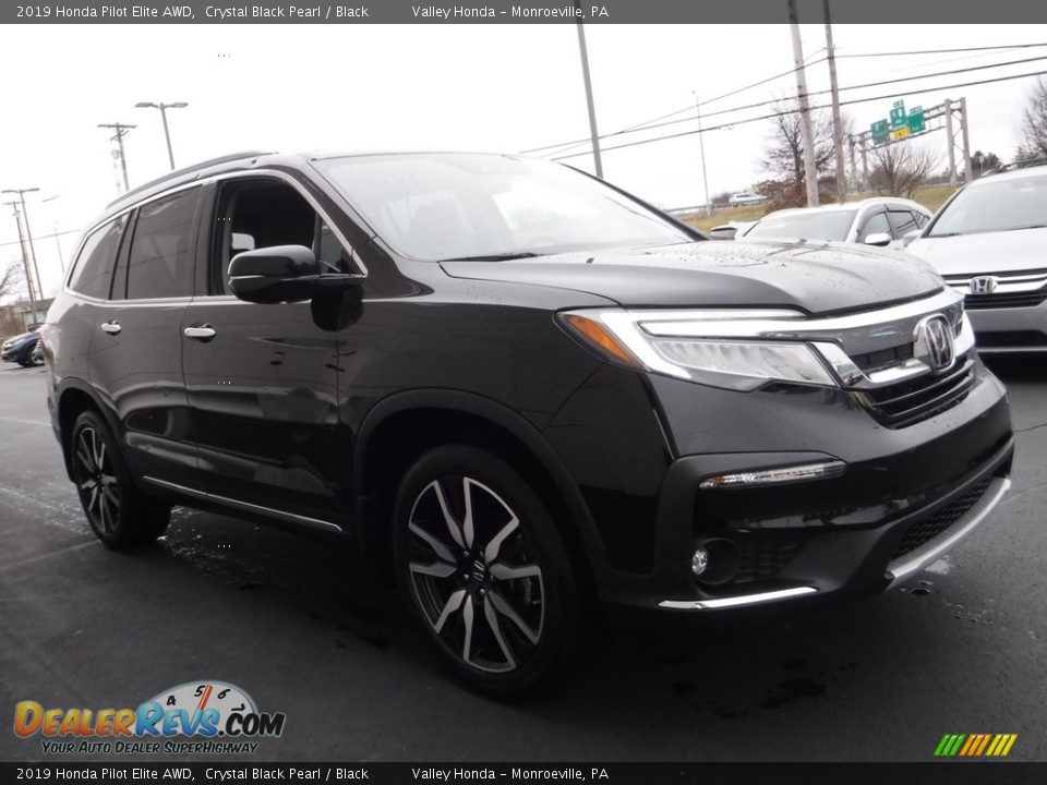 2019 Honda Pilot Elite AWD Crystal Black Pearl / Black Photo #7