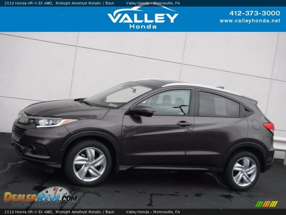 2019 Honda HR-V EX AWD Midnight Amethyst Metallic / Black Photo #2