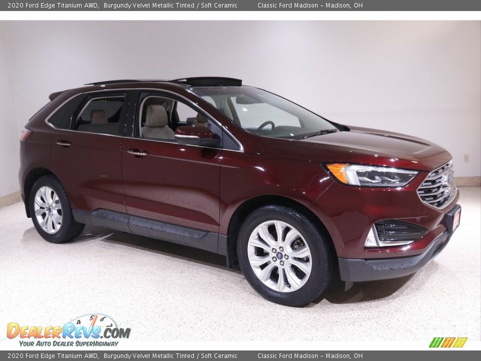 2020 Ford Edge Titanium AWD Burgundy Velvet Metallic Tinted / Soft Ceramic Photo #1