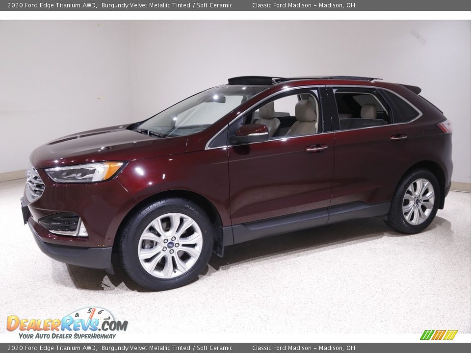 2020 Ford Edge Titanium AWD Burgundy Velvet Metallic Tinted / Soft Ceramic Photo #3