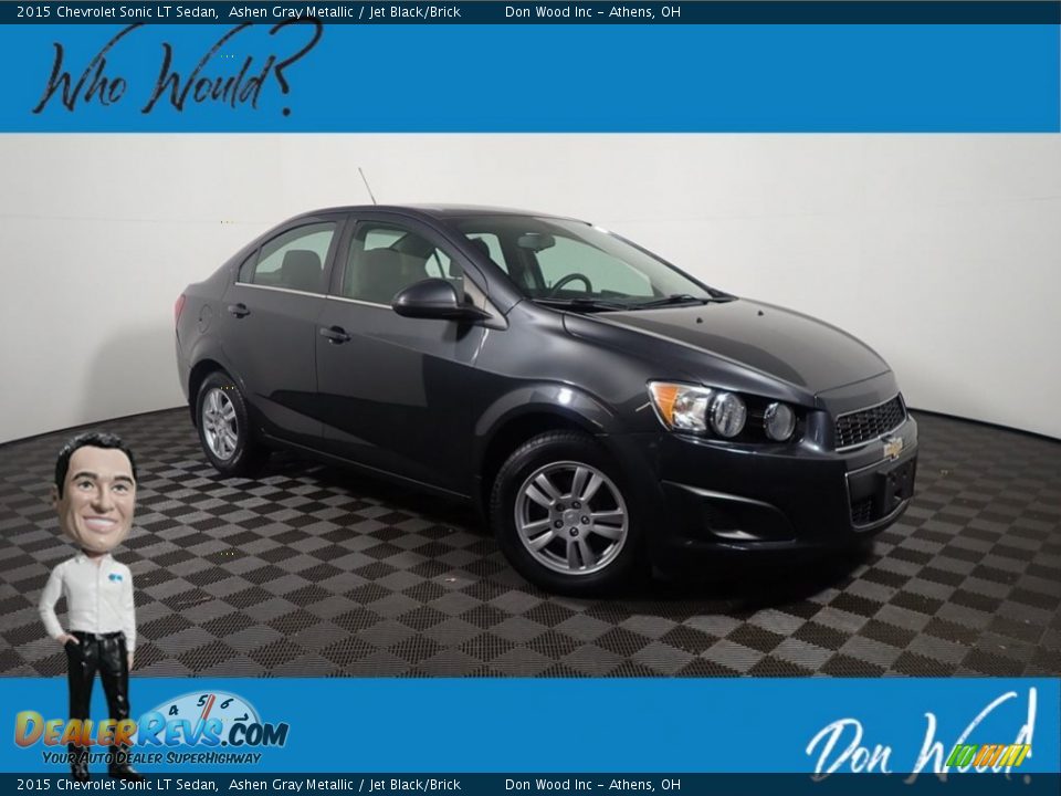 2015 Chevrolet Sonic LT Sedan Ashen Gray Metallic / Jet Black/Brick Photo #1
