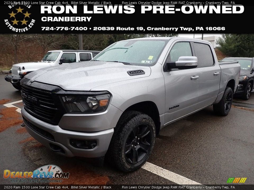 2020 Ram 1500 Lone Star Crew Cab 4x4 Billet Silver Metallic / Black Photo #1