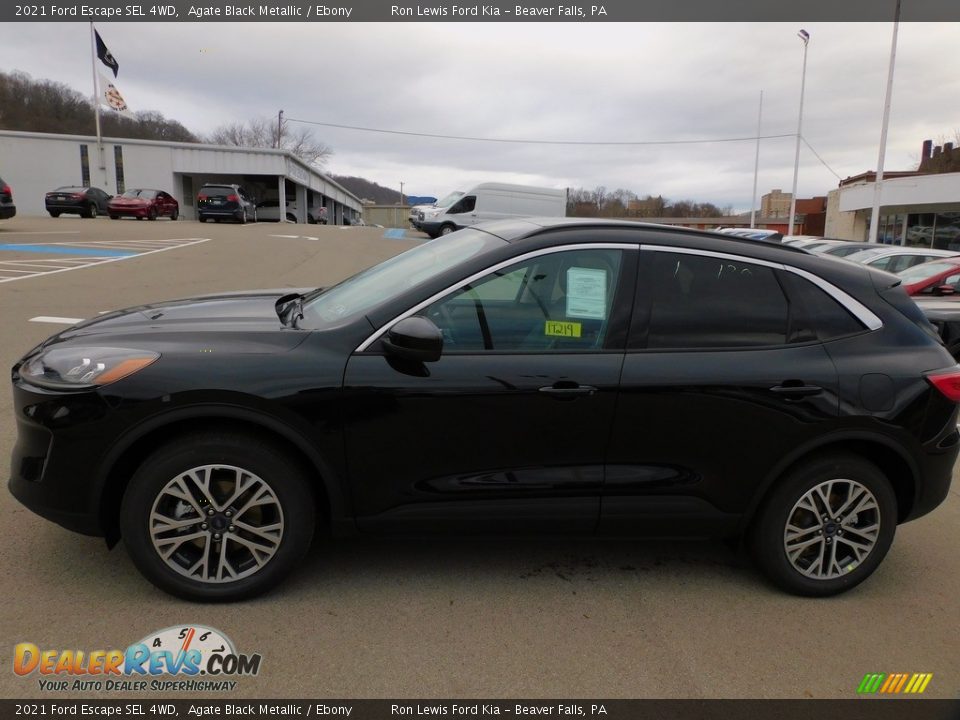 2021 Ford Escape SEL 4WD Agate Black Metallic / Ebony Photo #6