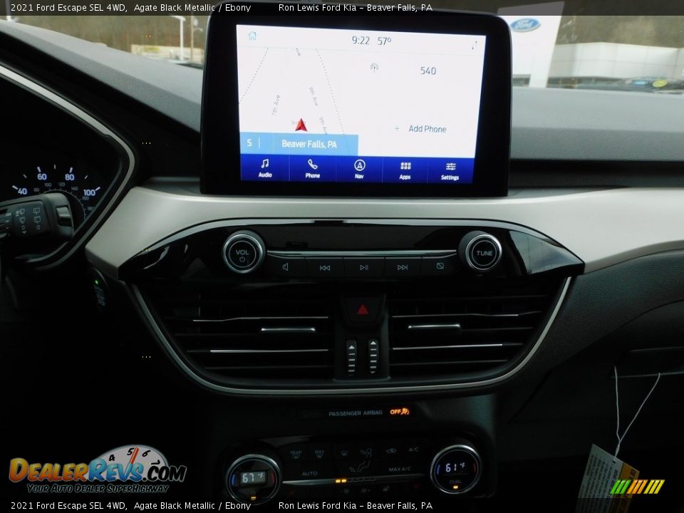 2021 Ford Escape SEL 4WD Agate Black Metallic / Ebony Photo #16