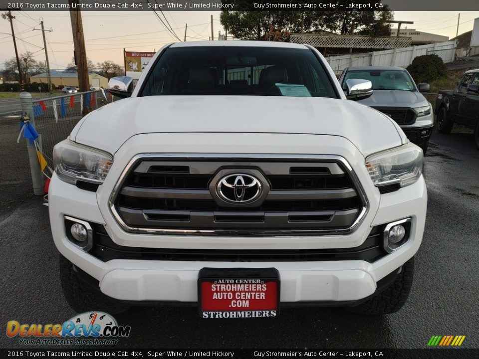 2016 Toyota Tacoma Limited Double Cab 4x4 Super White / Limited Hickory Photo #2