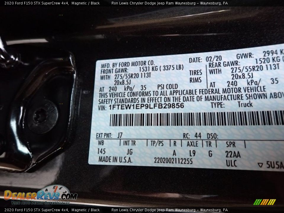 2020 Ford F150 STX SuperCrew 4x4 Magnetic / Black Photo #15