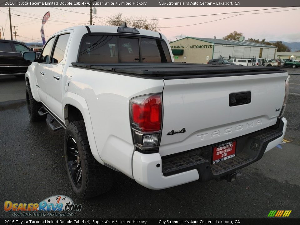 2016 Toyota Tacoma Limited Double Cab 4x4 Super White / Limited Hickory Photo #7