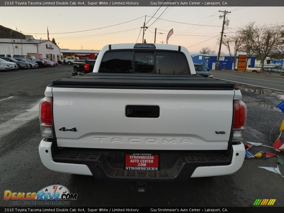 2016 Toyota Tacoma Limited Double Cab 4x4 Super White / Limited Hickory Photo #8