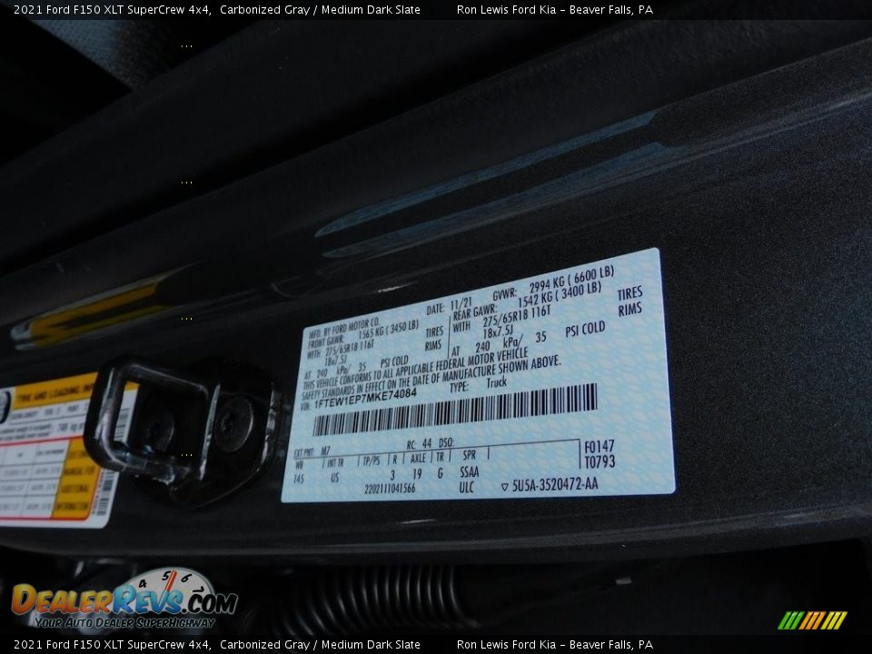 2021 Ford F150 XLT SuperCrew 4x4 Carbonized Gray / Medium Dark Slate Photo #20