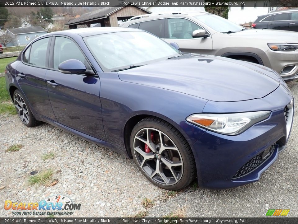 2019 Alfa Romeo Giulia AWD Misano Blue Metallic / Black Photo #4