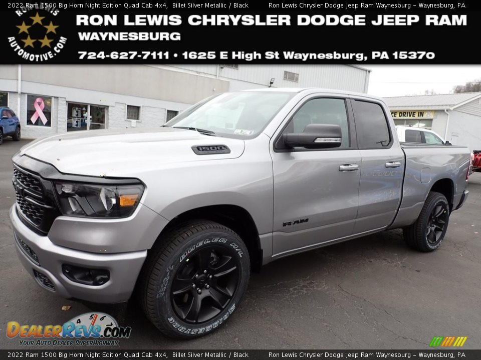 2022 Ram 1500 Big Horn Night Edition Quad Cab 4x4 Billet Silver Metallic / Black Photo #1