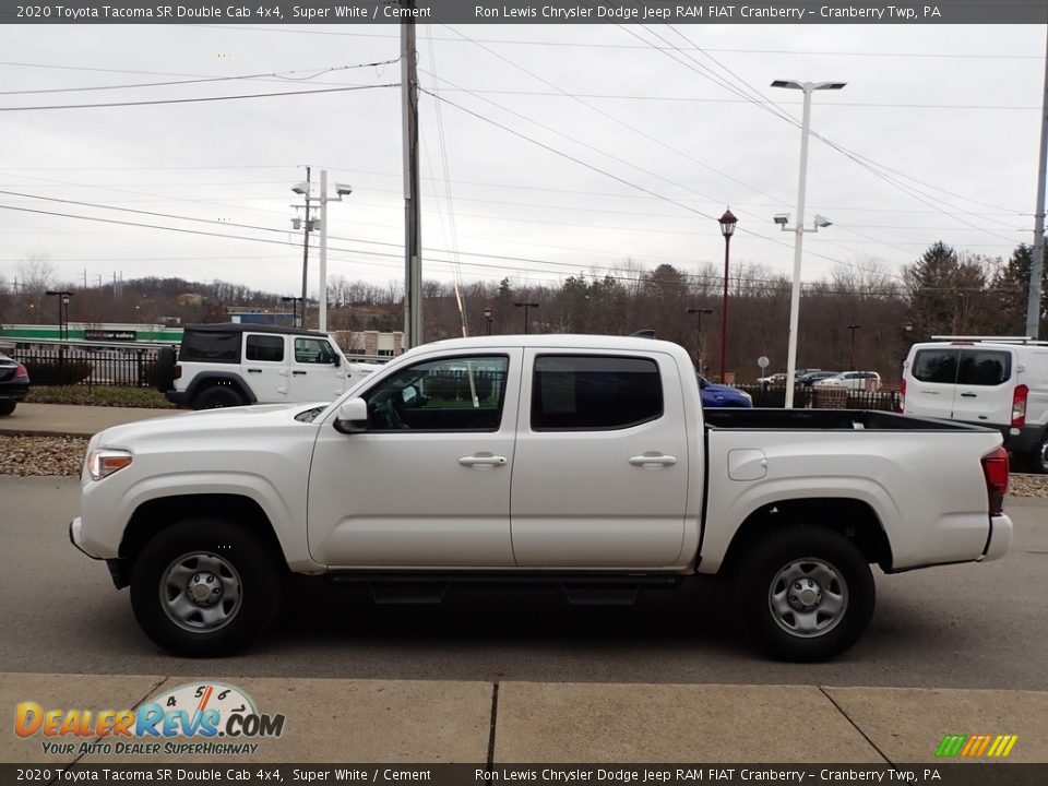 2020 Toyota Tacoma SR Double Cab 4x4 Super White / Cement Photo #5