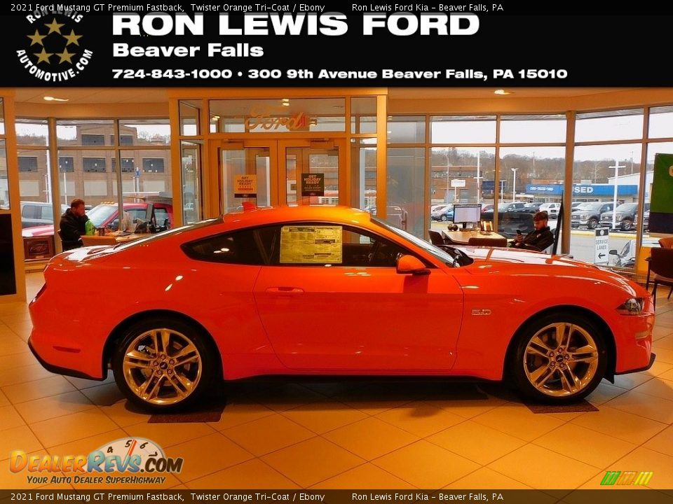 2021 Ford Mustang GT Premium Fastback Twister Orange Tri-Coat / Ebony Photo #1