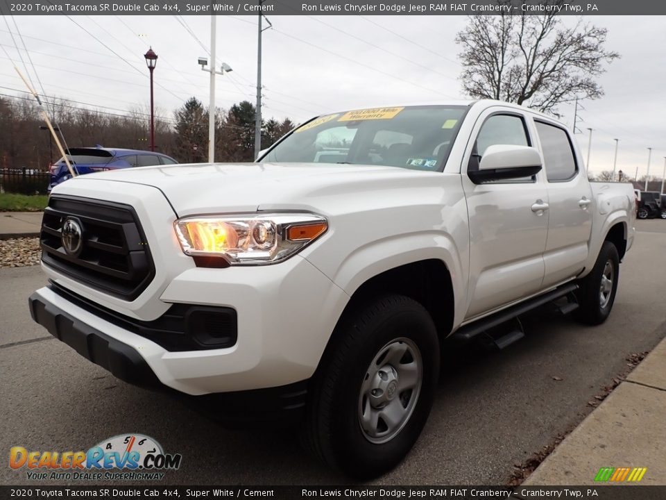 2020 Toyota Tacoma SR Double Cab 4x4 Super White / Cement Photo #6