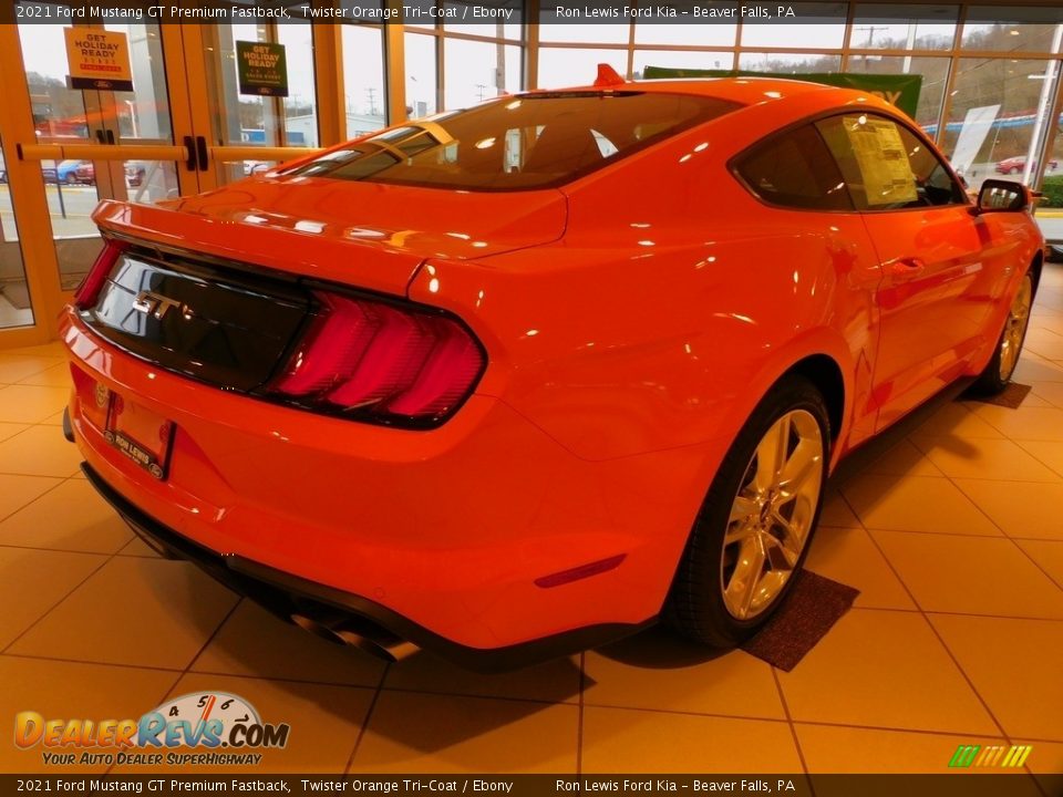 2021 Ford Mustang GT Premium Fastback Twister Orange Tri-Coat / Ebony Photo #2