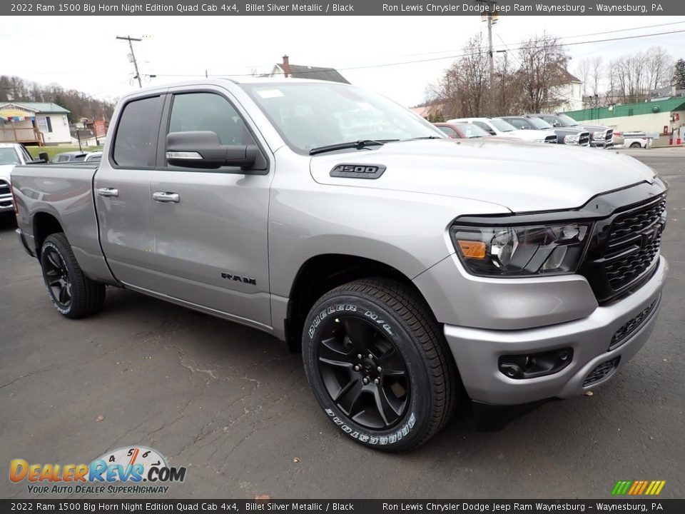 Front 3/4 View of 2022 Ram 1500 Big Horn Night Edition Quad Cab 4x4 Photo #7