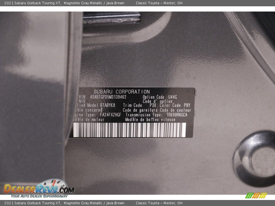 2021 Subaru Outback Touring XT Magnetite Gray Metallic / Java Brown Photo #23