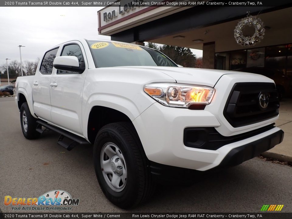 2020 Toyota Tacoma SR Double Cab 4x4 Super White / Cement Photo #8