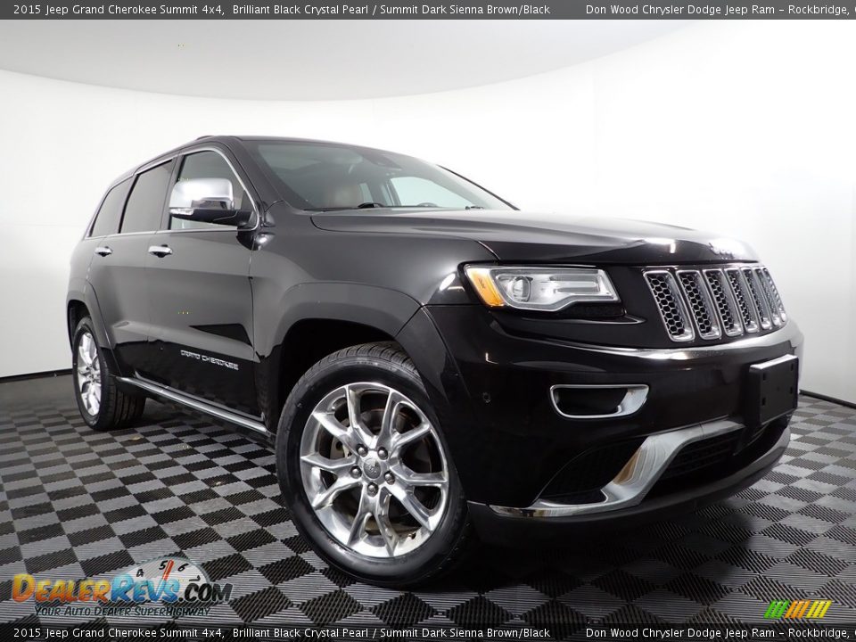 2015 Jeep Grand Cherokee Summit 4x4 Brilliant Black Crystal Pearl / Summit Dark Sienna Brown/Black Photo #7