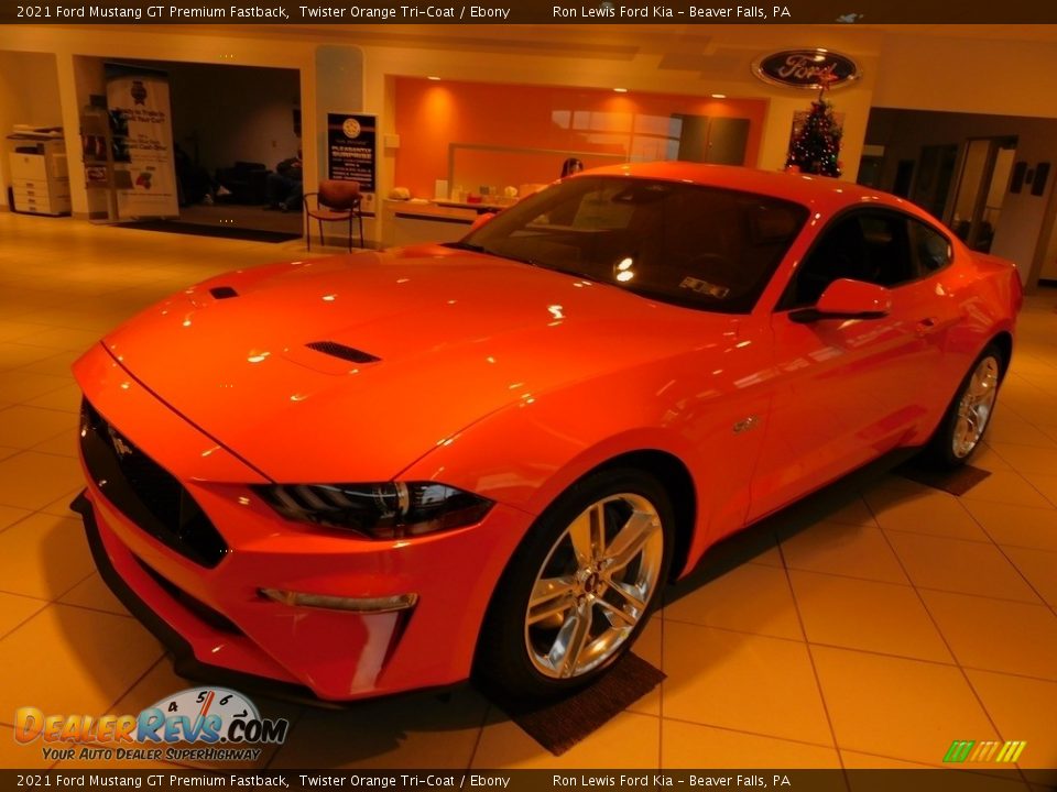 2021 Ford Mustang GT Premium Fastback Twister Orange Tri-Coat / Ebony Photo #6