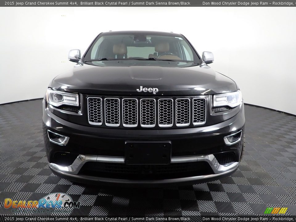 2015 Jeep Grand Cherokee Summit 4x4 Brilliant Black Crystal Pearl / Summit Dark Sienna Brown/Black Photo #8