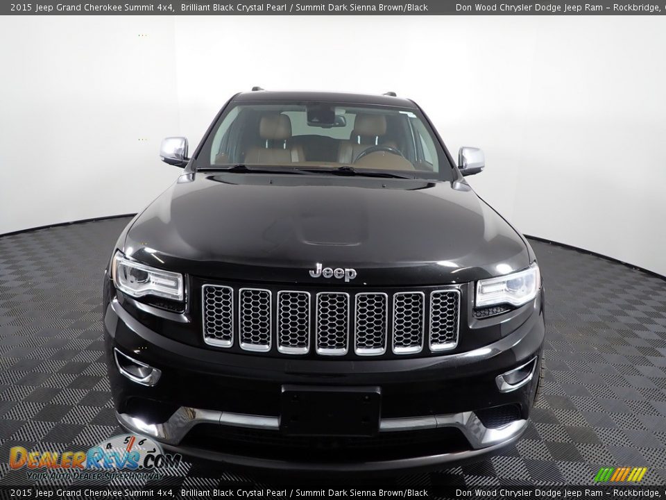 2015 Jeep Grand Cherokee Summit 4x4 Brilliant Black Crystal Pearl / Summit Dark Sienna Brown/Black Photo #9