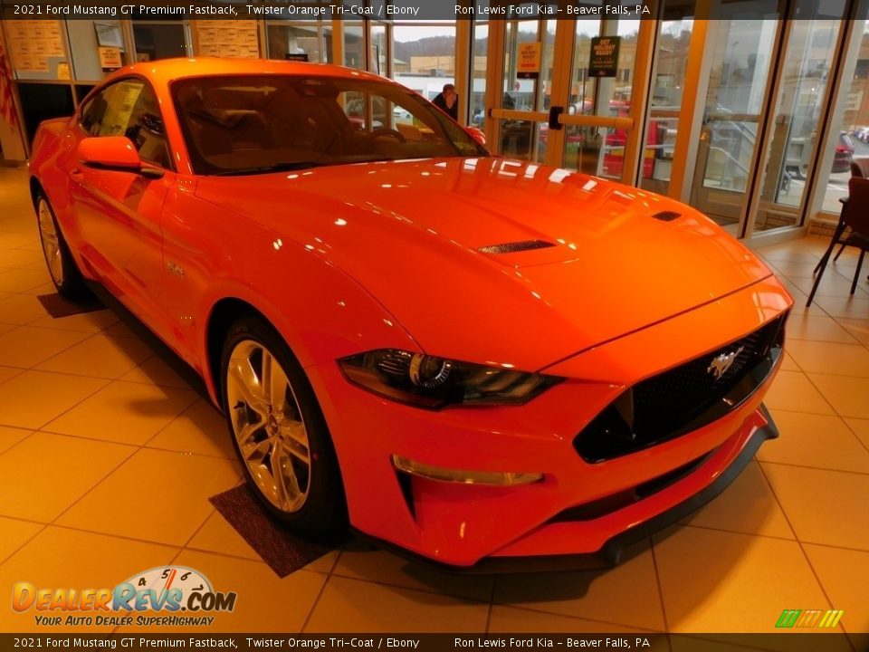 2021 Ford Mustang GT Premium Fastback Twister Orange Tri-Coat / Ebony Photo #8