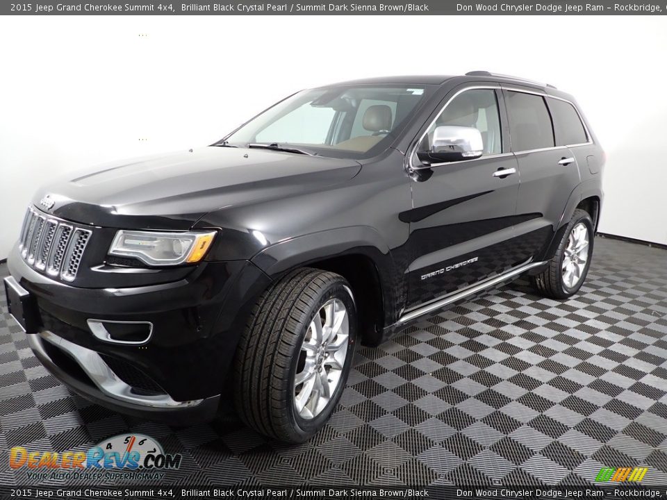 2015 Jeep Grand Cherokee Summit 4x4 Brilliant Black Crystal Pearl / Summit Dark Sienna Brown/Black Photo #12