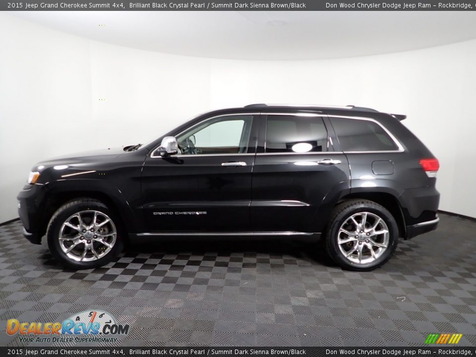 2015 Jeep Grand Cherokee Summit 4x4 Brilliant Black Crystal Pearl / Summit Dark Sienna Brown/Black Photo #13