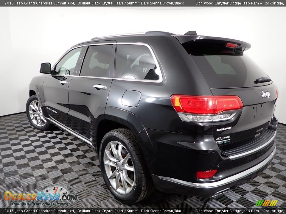 2015 Jeep Grand Cherokee Summit 4x4 Brilliant Black Crystal Pearl / Summit Dark Sienna Brown/Black Photo #14